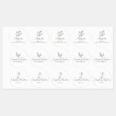 Romantic Minimalist Hand in Hand Line Art Favours Labels (Vel)