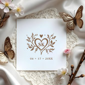 Romantic Minimalist Heart Swirls Monogram Initials Rubberstempel