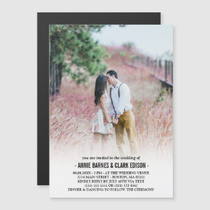 Romantic Minimalist Photo Wedding Magnetische Uitnodiging
