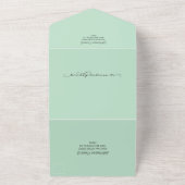 Romantic Mint Green Photo Wedding All In One Uitnodiging (Buitenkant)