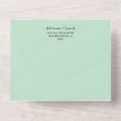 Romantic Mint Green Photo Wedding All In One Uitnodiging (Achterkant)