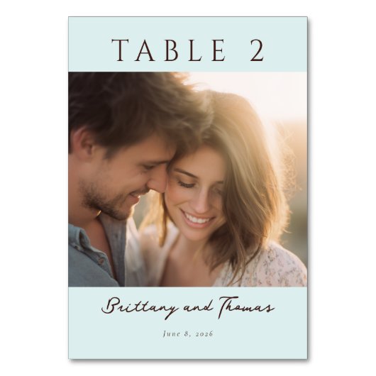 Romantic Mint Minimalist Photo Kaart (Voorkant)