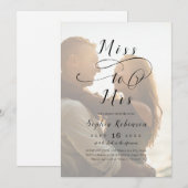 Romantic Miss to Mrs. script foto vrijgezellenfees Kaart (Voorkant / Achterkant)