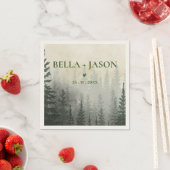 Romantic Misty Forest Trees Wedding Party Paper Servet (Insitu)
