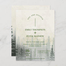 Romantic Misty Forest Waterverf Trees Wedding