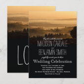 Romantic Misty Mountains Rustic Wedding Invitation Kaart (Voorkant / Achterkant)