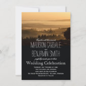 Romantic Misty Mountains Rustic Wedding Invitation Kaart (Voorkant)