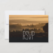 Romantic Misty Mountains Rustic Wedding RSVP-kaart RSVP Kaartje (Voorkant)