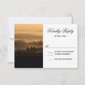 Romantic Misty Mountains Rustic Wedding RSVP-kaart RSVP Kaartje (Achterkant)