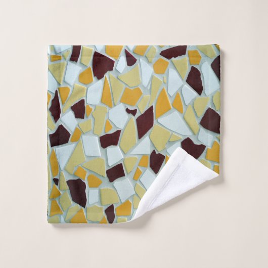 Romantic Modern Art Geometry - geel oranje wit Bad Handdoek (Wasdoekje)