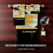 Romantic Modern Art Geometry - geel oranje wit Bad Handdoek