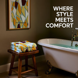 Romantic Modern Art Geometry - geel oranje wit Bad Handdoek