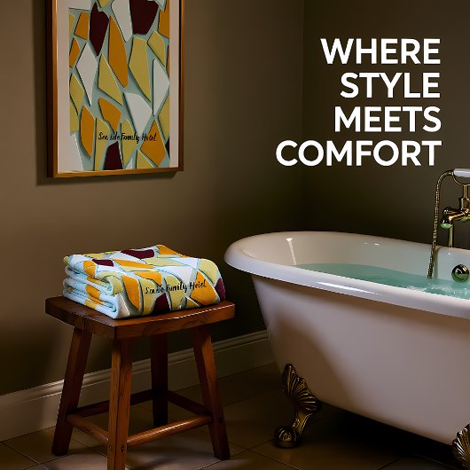 Romantic Modern Art Geometry - geel oranje wit Bad Handdoek