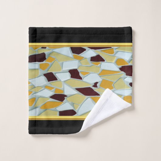 Romantic Modern Art Geometry - geel oranje wit Bad Handdoek (Wasdoekje)