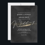 Romantic Modern Black and Gold Wedding Invitation Kaart<br><div class="desc">Deze Romantic Modern Black and Gold Wedding Invitation is ontworpen met een modern koppel voor ogen. De zwarte en goudaccenten geven een chic design dat de stemming voor een mooie gebeurtenis bepaalt.</div>