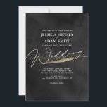 Romantic Modern Black and Gold Wedding Invitation Kaart<br><div class="desc">Deze Romantic Modern Black and Gold Wedding Invitation is ontworpen met een modern koppel voor ogen. De zwarte en goudaccenten geven een chic design dat de stemming voor een mooie gebeurtenis bepaalt.</div>