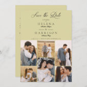 Romantic Modern Chic Collage 6 Photos Couple Save The Date (Voorkant / Achterkant)