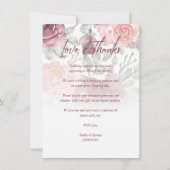 Romantic Modern Classic Floral Pink Shades Photo Bedankkaart (Achterkant)