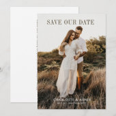 Romantic Modern Couple Photo Save the Date (Voorkant / Achterkant)