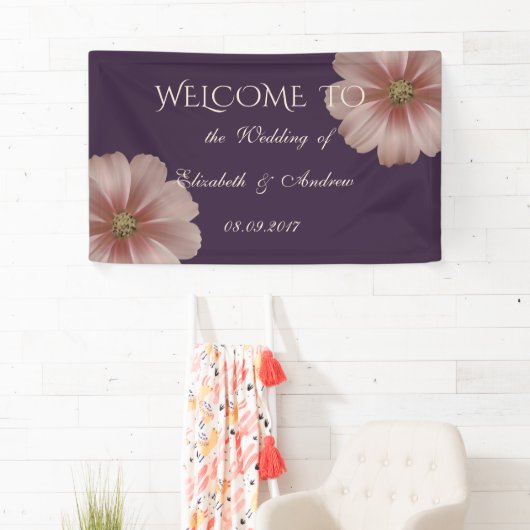 Romantic Modern Elegant Daisy Wedding Banner (Insitu)