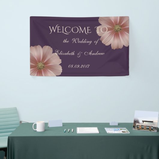 Romantic Modern Elegant Daisy Wedding Banner (Beurs)