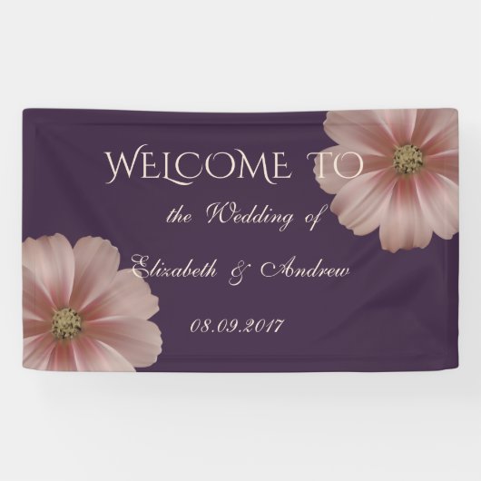 Romantic Modern Elegant Daisy Wedding Banner (Horizontaal)