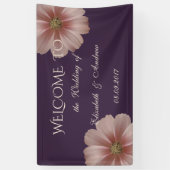 Romantic Modern Elegant Daisy Wedding Banner (Verticaal)