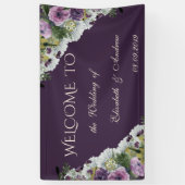 Romantic Modern Elegant Flowers Wedding Banner (Verticaal)