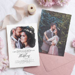 Romantic Modern Elegant Two Photos Wedding Kaart<br><div class="desc">Uitnodigingen voor Romantische,  elegante en moderne huwelijksfoto's</div>