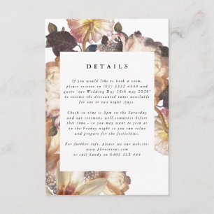 Romantic Modern Flower Floral bijlage-kaart Informatiekaartje