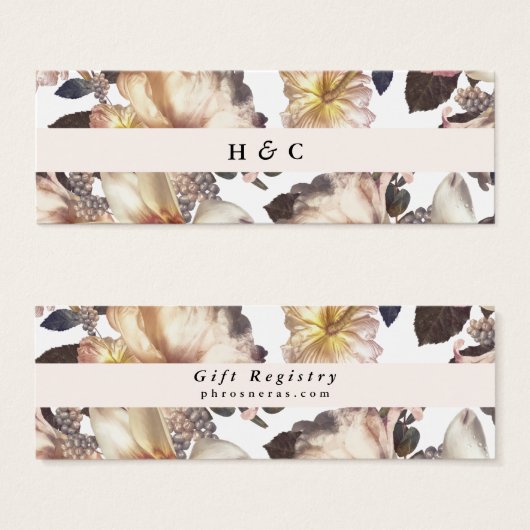 Romantic Modern Flower Floral Gift Registry Insert Mini Visitekaartjes (Voorkant /achterkant)