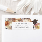 Romantic Modern Flower Floral Return-adres Etiket (Insitu)