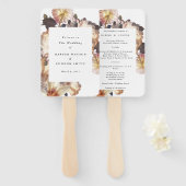 Romantic Modern Flower Floral Wedding Handwaaier (Voorkant en achterkant)