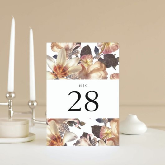 Romantic Modern Flower Floral Wedding Kaart