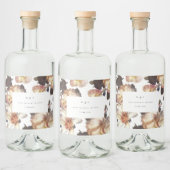 Romantic Modern Flower Floral Wedding Likeurfles Etiket (Flessen)