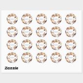 Romantic Modern Flower Floral Wedding Ronde Sticker (Vel)