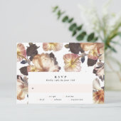 Romantic Modern Flower Floral Wedding RSVP Kaartje (Staand voorkant)