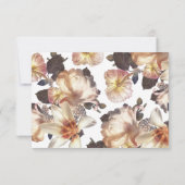 Romantic Modern Flower Floral Wedding RSVP Kaartje (Achterkant)