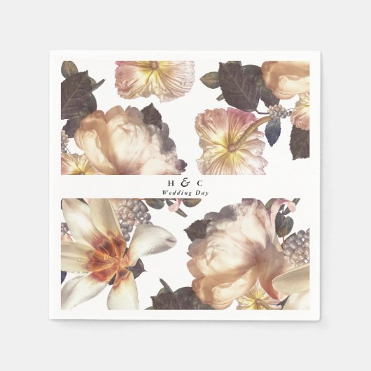 Romantic Modern Flower Floral Wedding Servet (Voorkant)