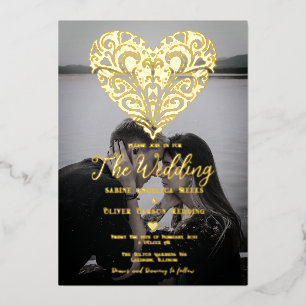 Romantic Modern Foto Folie Wedding Folie Uitnodiging