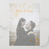 Romantic Modern Foto Folie Wedding Uitnodiging (Achterkant)