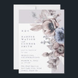 Romantic Modern Light Moody Winter Floral Wedding Kaart<br><div class="desc">Romantic Modern Light Moody Winter Floral Wedding</div>