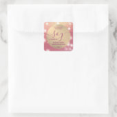 Romantic Modern luxe sparkle script soy candle Vierkante Sticker (Tas)