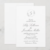 Romantic Modern Minimal Light and Airy Wedding Kaart (Voorkant / Achterkant)