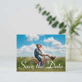 Romantic Modern Save the Date Photo Wedding Briefkaart (Staand voorkant)