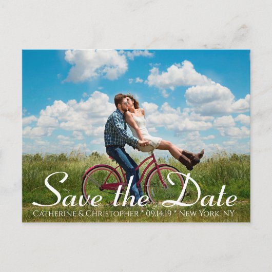 Romantic Modern Save the Date Photo Wedding Briefkaart (Voorkant)
