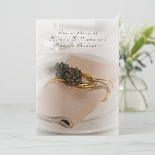 Romantic Modern Wedding Invitation Kaart (Staand voorkant)