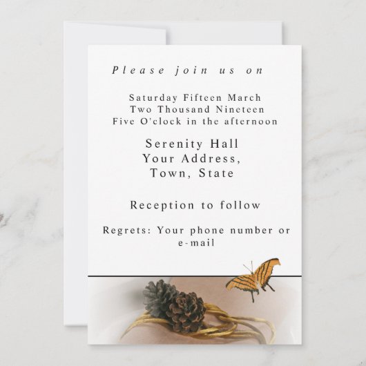 Romantic Modern Wedding Invitation Kaart (Achterkant)