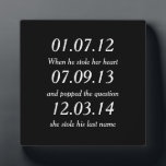 Romantic Moments Personalized Dates Custom Wedding Fotoplaat<br><div class="desc">Romantic Moments Personalized Dates Custom Wedding</div>