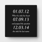 Romantic Moments Personalized Dates Custom Wedding Fotoplaat (Voorkant)